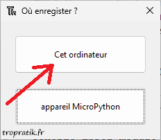 Choisir d'enregistrer le programme dans l'ordinateur
