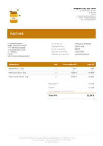 Exemple d'une facture de commande miel avec e-Facture