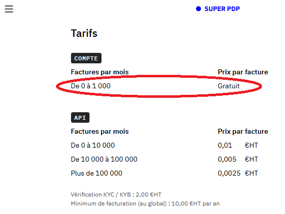 Offre gratuite de la plateforme agrée SUPER PDP au 25 août 2026