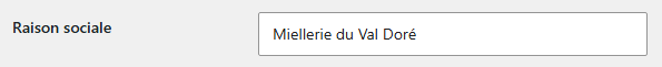 Zone de saisie de la raison sociale de l’émetteur