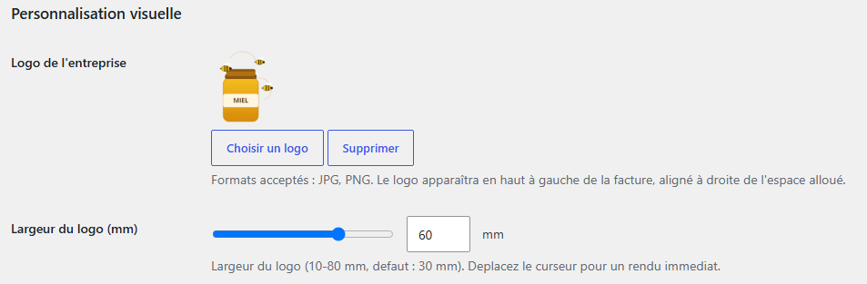 Ajouter un logo sur la facture